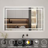 AICA LED miroir lumineux 3 couleurs tactile + anti-buée + dimmable + mémoire 80x60cm miroir salle de bain
