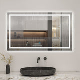 AICA LED miroir lumineux 3 couleurs tactile + anti-buée + dimmable + mémoire 80x60cm miroir salle de bain