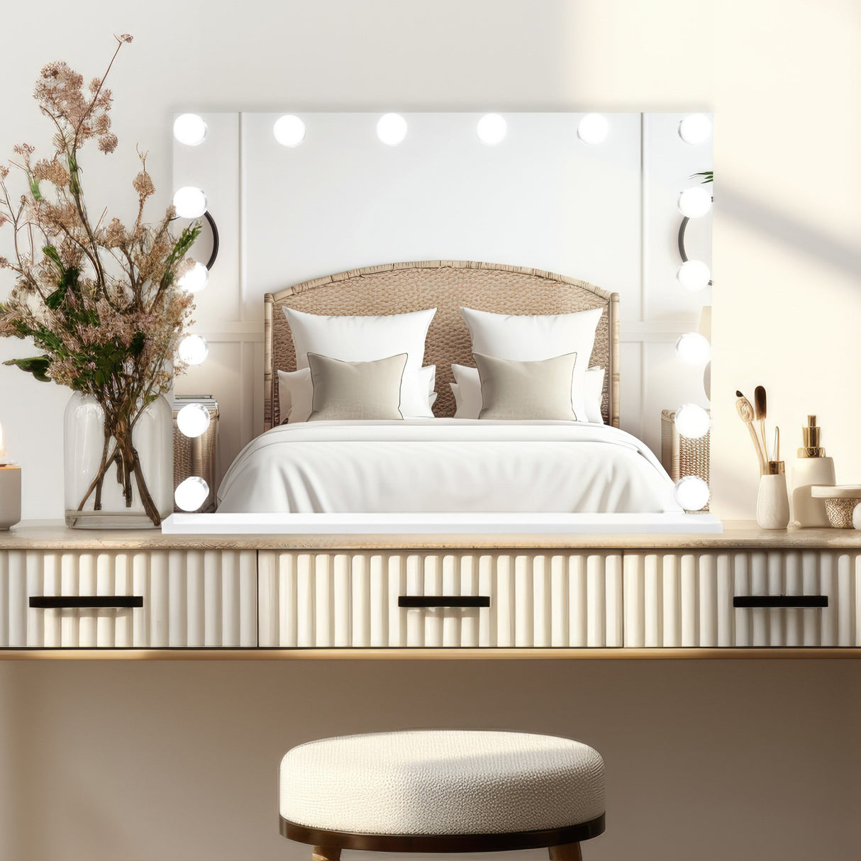 Miroir LED Bluetooth - 80 x 60cm