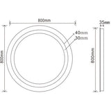 SIRHONA 80cm Miroir de Salle de Bain à LED Rond Anti-buée avec éclairage intégré Blanc Froid Miroir Rond Mural
