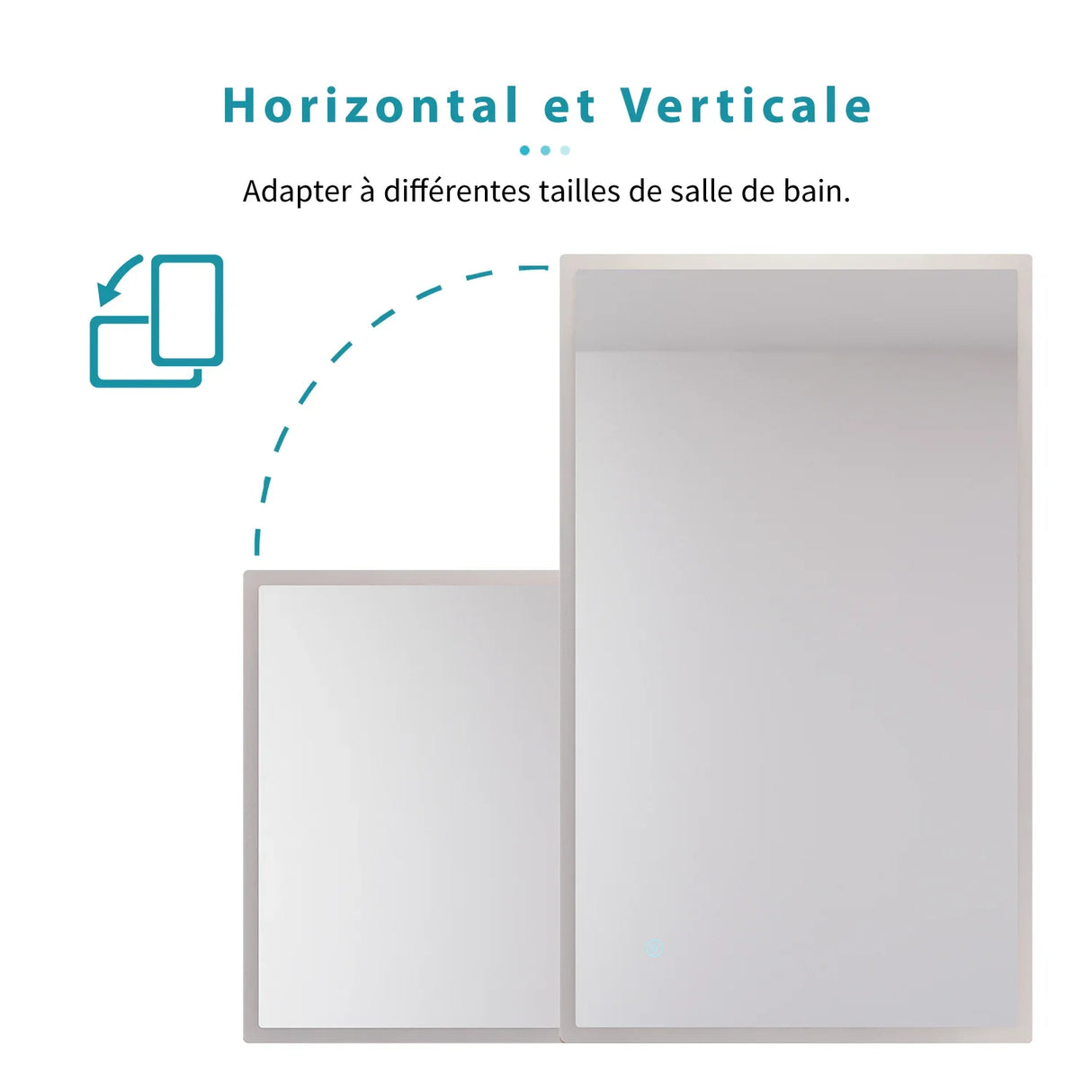 SIRHONA Miroir led Miroir de salle de bains avec éclairage LED Miroir Cosmétiques Mural Lumière Illumination avec Commande par Effleurement 100x60 CM