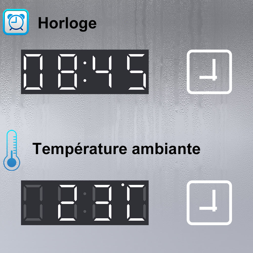AICA Miroir de Salle de Bain LED avec Bluetooth 60/70/80/100/120/140/160cm, Mural Miroir avec Horloge + 3 Couleurs + Dimmable + Anti-buée + Grossissant 3x, Interrupteur Tactile Étanche IP44