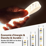 SIRHONA Miroir LED Salle de Bains avec éclairage LED Miroir Muraux AVCE Anti-buée Fonction Cosmétiques Mural Lumière Illumination