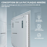 SIRHONA Miroir LED Salle de Bain Bluetooth 120x70cm Miroir  de Bain avec Eclairage Intégré, Anti-buée, Affichage