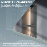 SIRHONA Miroir LED Salle de Bain Bluetooth 120x70cm Miroir  de Bain avec Eclairage Intégré, Anti-buée, Affichage