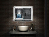 Miroir mural de salle de bain, illumination LED, éclairage intégré Blanc Froid/Anti-buée