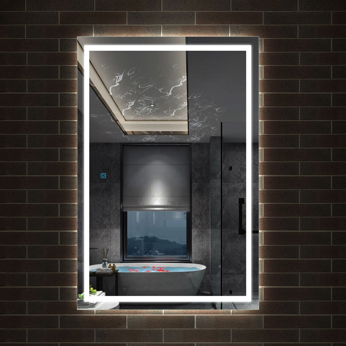 Miroir mural de salle de bain, illumination LED, éclairage intégré Blanc Froid/Anti-buée