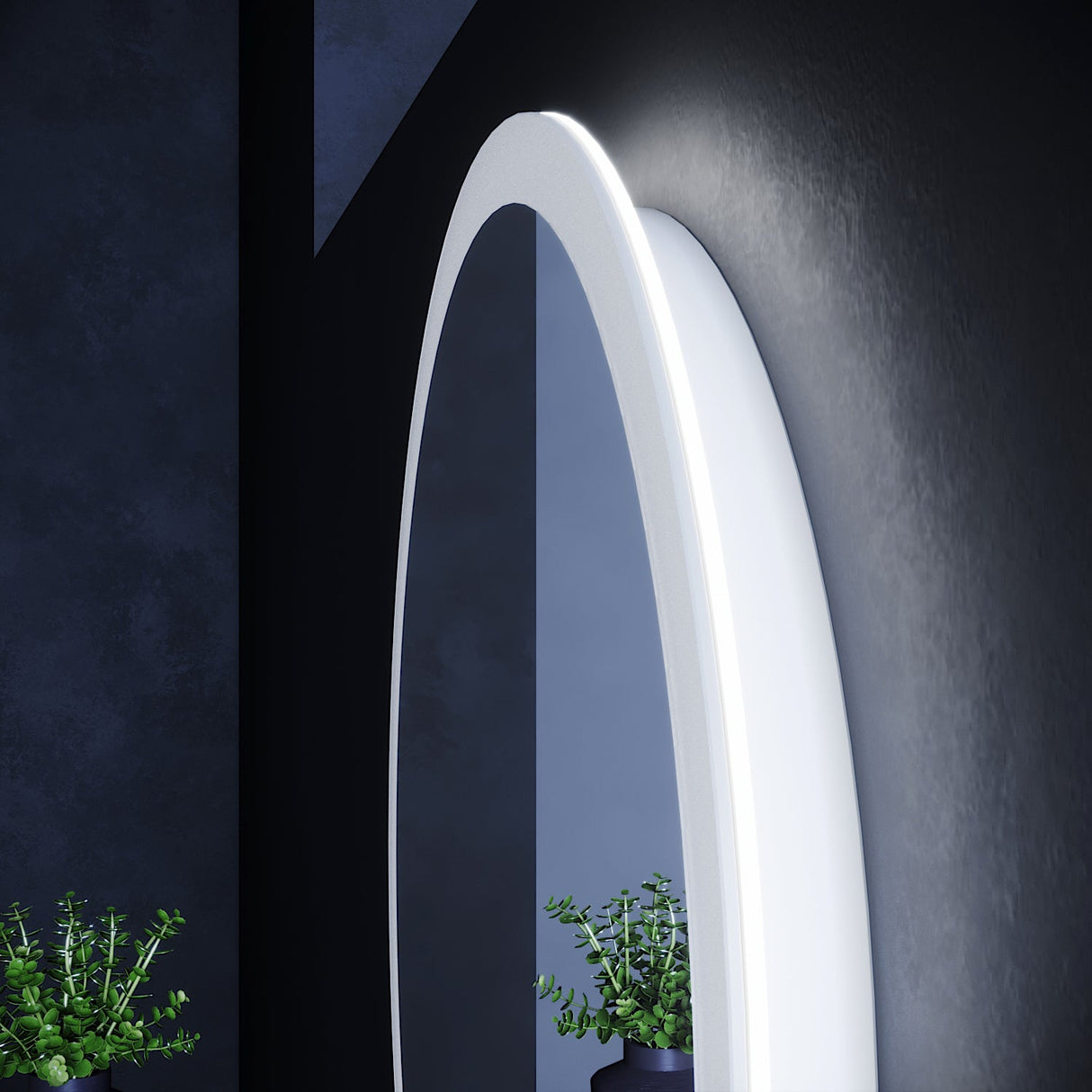 SIRHONA 80cm Miroir de Salle de Bain à LED Rond Anti-buée avec éclairage intégré Blanc Froid Miroir Rond Mural