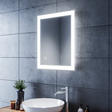 SIRHONA Miroir LED Salle de Bains avec éclairage LED Miroir Muraux AVCE Anti-buée Fonction Cosmétiques Mural Lumière Illumination