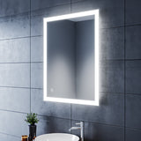 SIRHONA Miroir LED Salle de Bains avec éclairage LED Miroir Muraux AVCE Anti-buée Fonction Cosmétiques Mural Lumière Illumination