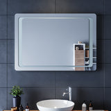 SIRHONA Miroir LED Salle de Bains avec éclairage LED Miroir Muraux AVCE Anti-buée Fonction Cosmétiques Mural Lumière Illumination