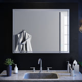 SIRHONA Miroir led Miroir de salle de bains avec éclairage LED Miroir Cosmétiques Mural Lumière Illumination avec Commande par Effleurement 90x70 CM