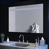 SIRHONA 100x70cm LED Miroir Salle de Bains avec éclairage Cosmétiques Mural Lumière Illumination avec Commande par Effleurement Anti-buée