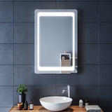 SIRHONA Miroir LED Salle de Bains avec éclairage LED Miroir Muraux AVCE Anti-buée Fonction Cosmétiques Mural Lumière Illumination