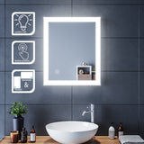 SIRHONA Miroir LED Salle de Bains avec éclairage LED Miroir Muraux AVCE Anti-buée Fonction Cosmétiques Mural Lumière Illumination