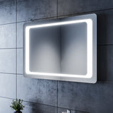 SIRHONA Miroir LED Salle de Bains avec éclairage LED Miroir Muraux AVCE Anti-buée Fonction Cosmétiques Mural Lumière Illumination