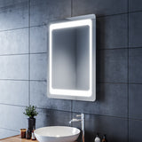 SIRHONA Miroir LED Salle de Bains avec éclairage LED Miroir Muraux AVCE Anti-buée Fonction Cosmétiques Mural Lumière Illumination